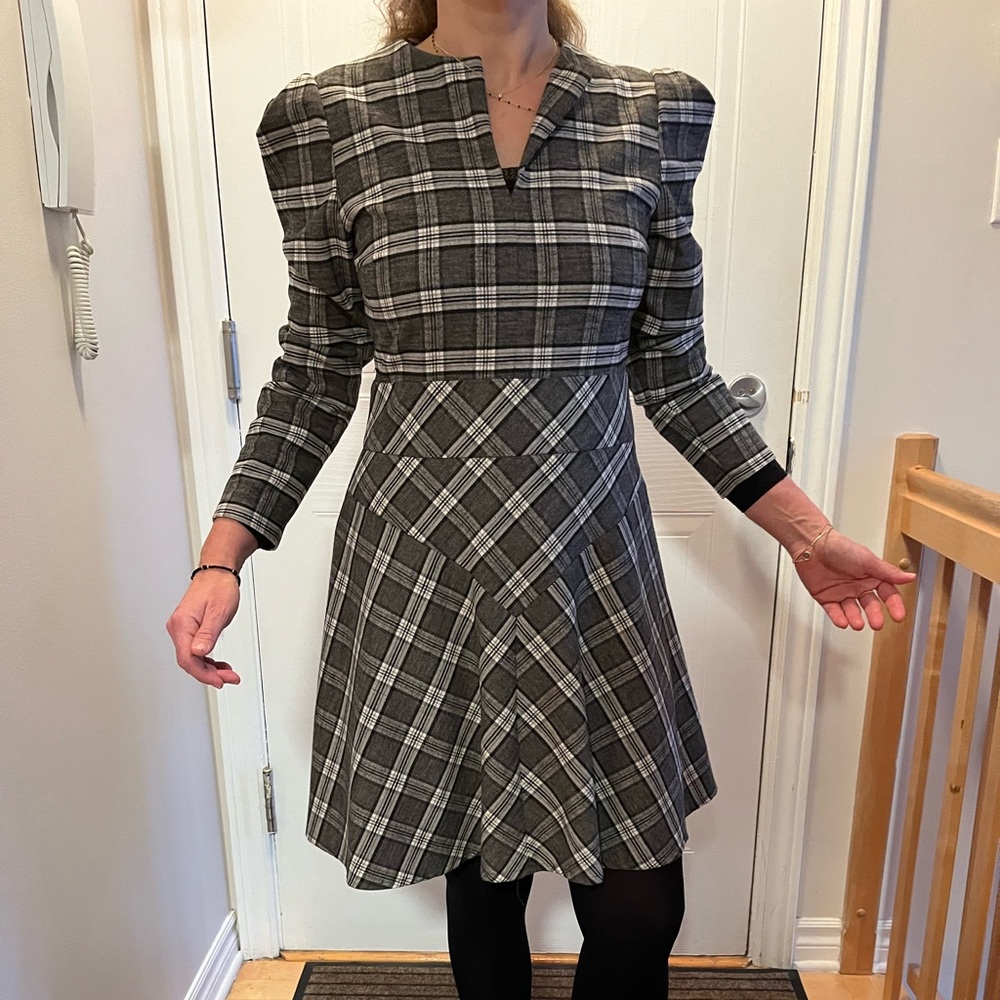 Plaid Black and Gray Dress Maje size 3